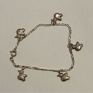 Silver Bird Charm Bracelet
